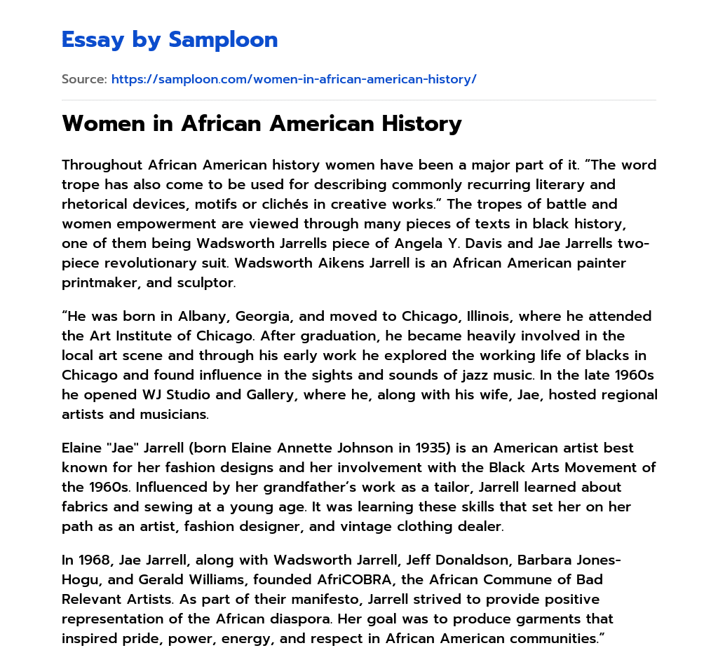 Women in African American History essay