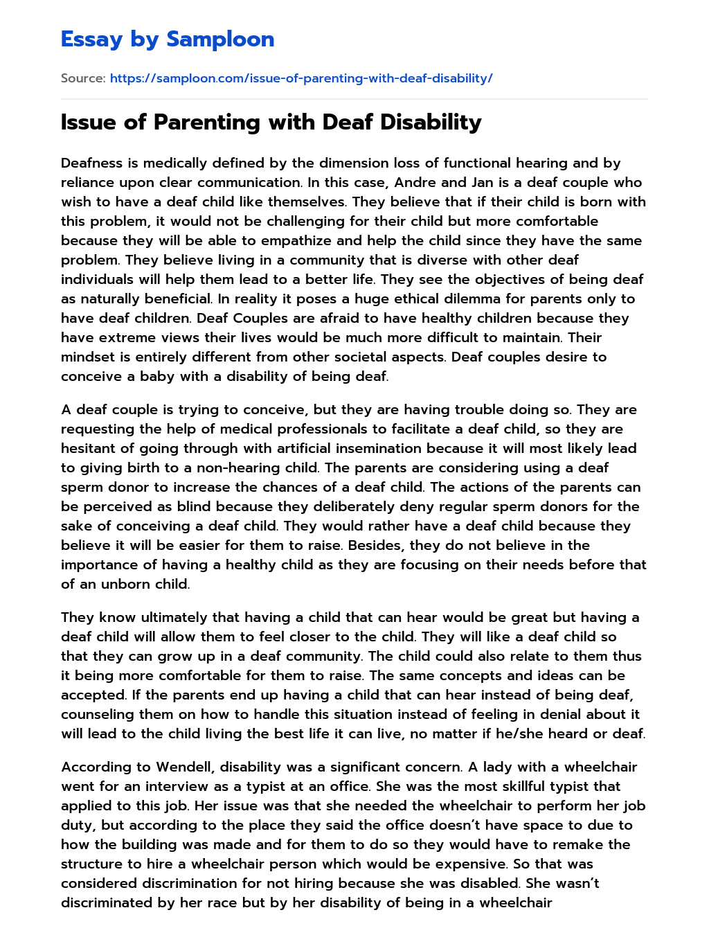 disability college essay