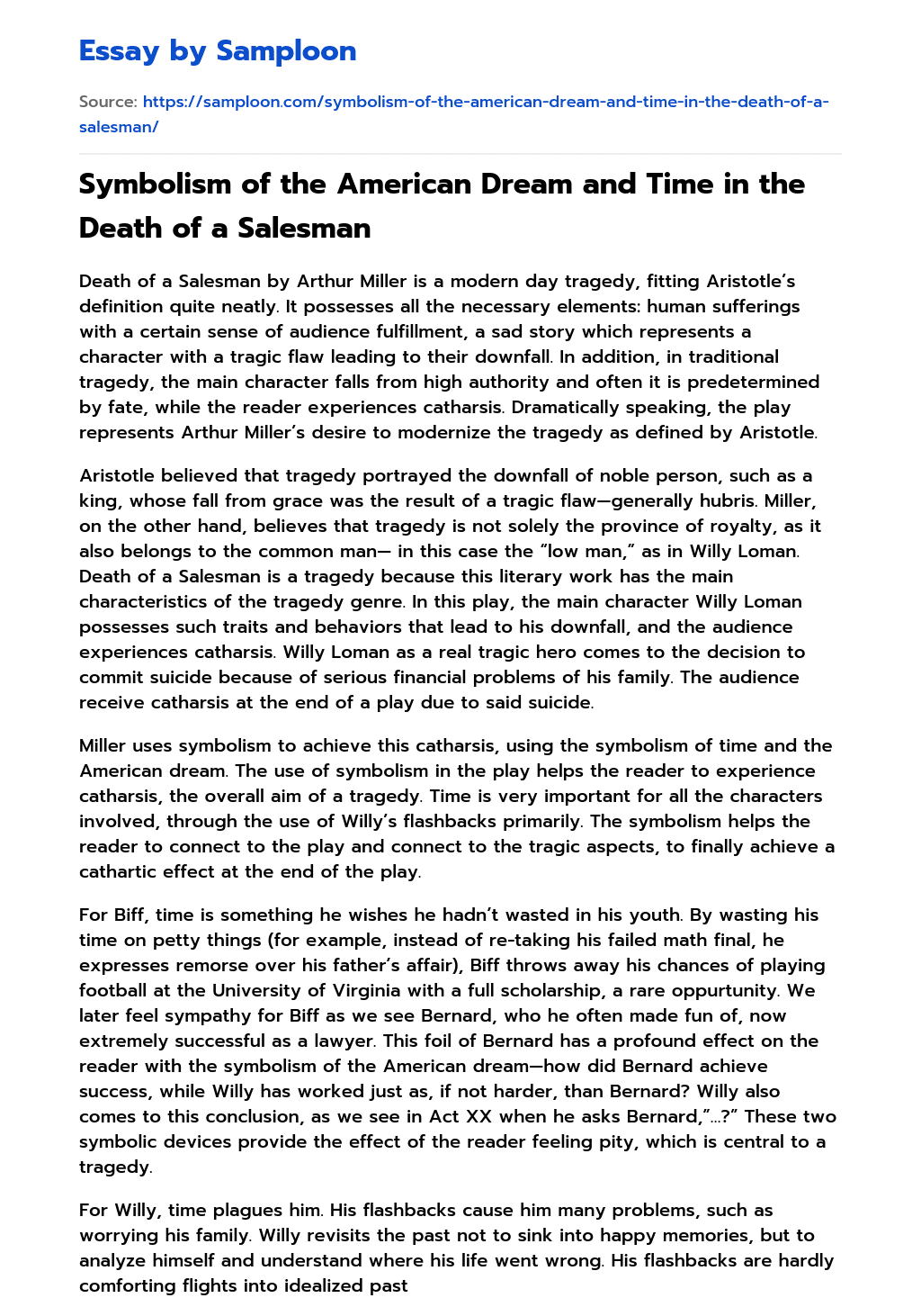 death of a salesman argumentative essay