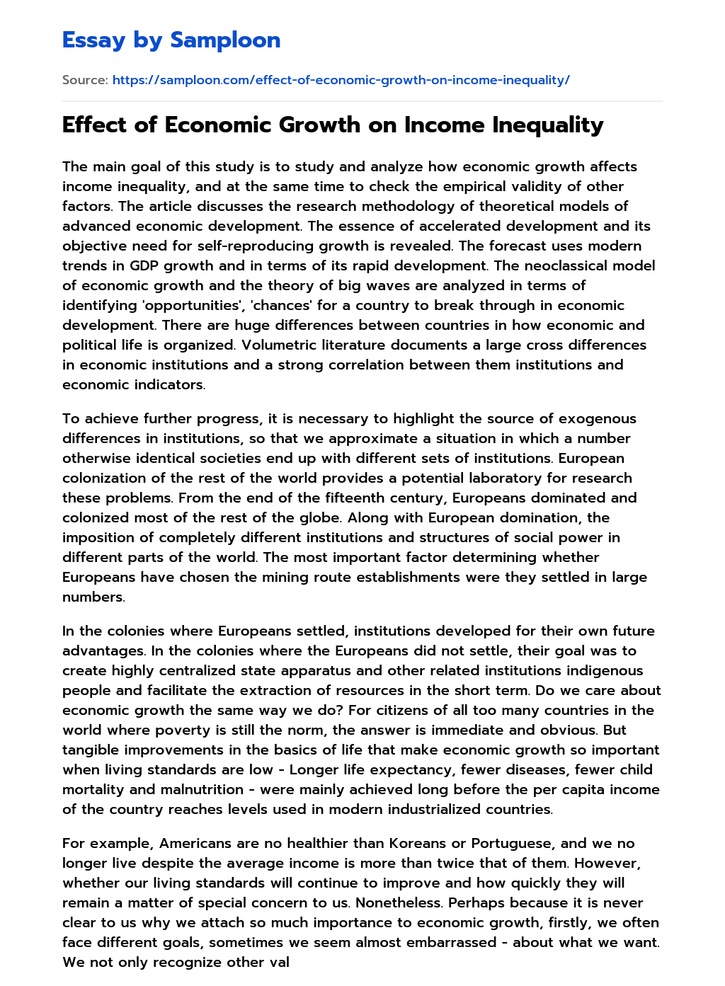 essay on issues of economic growth and justice