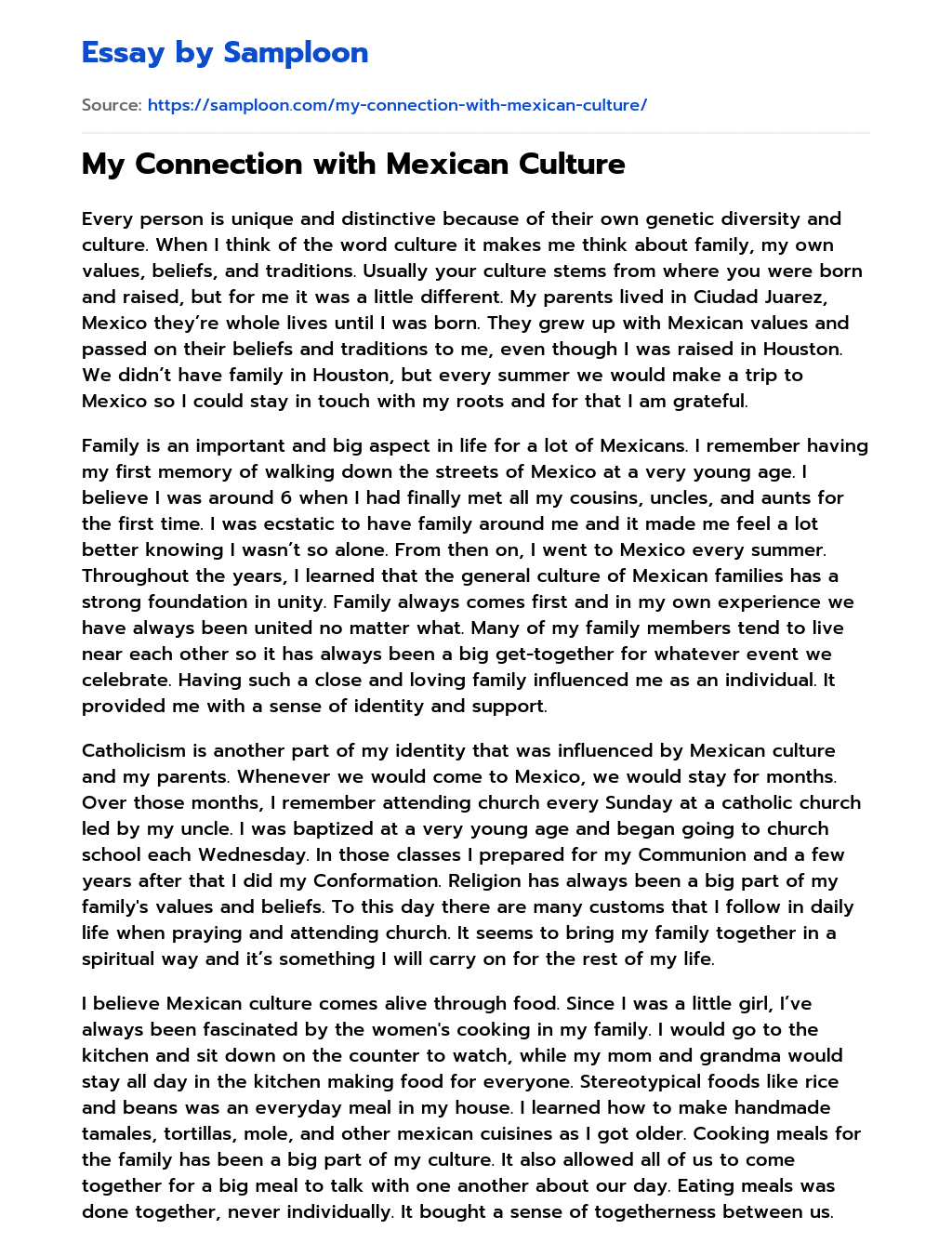 essay on hispanic heritage