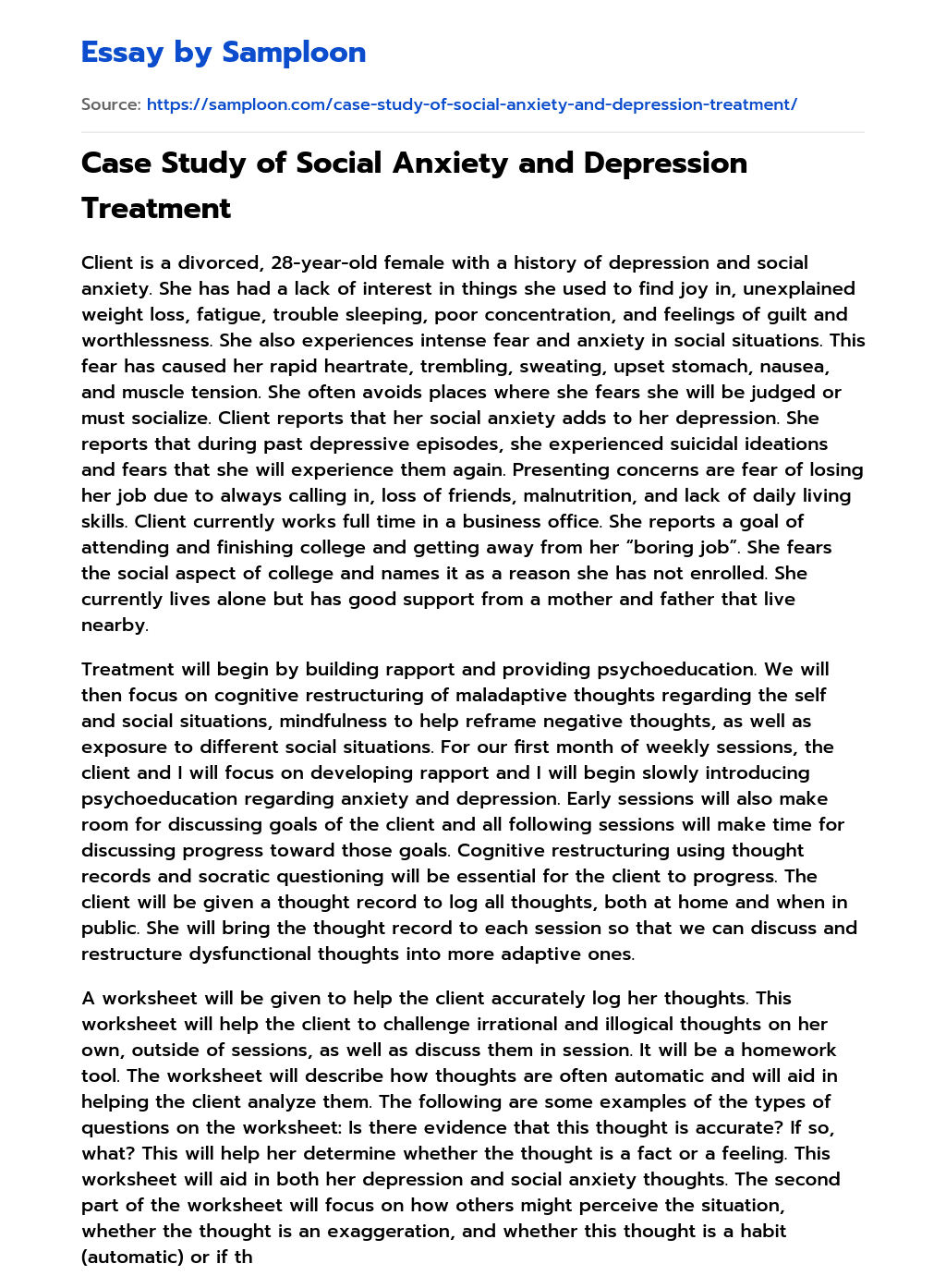 essay about depression and anxiety