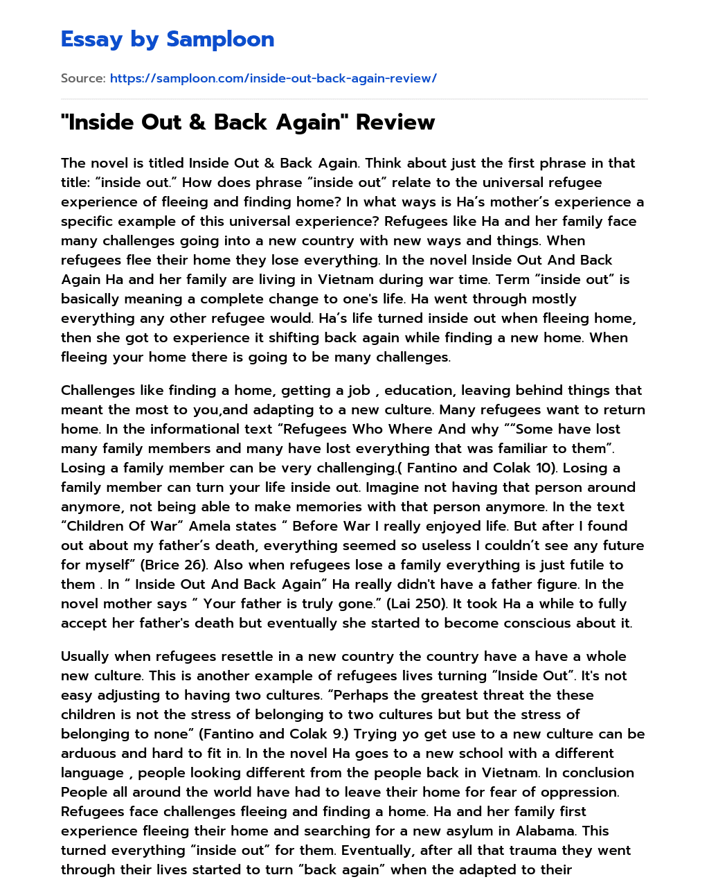 “Inside Out & Back Again” Review essay