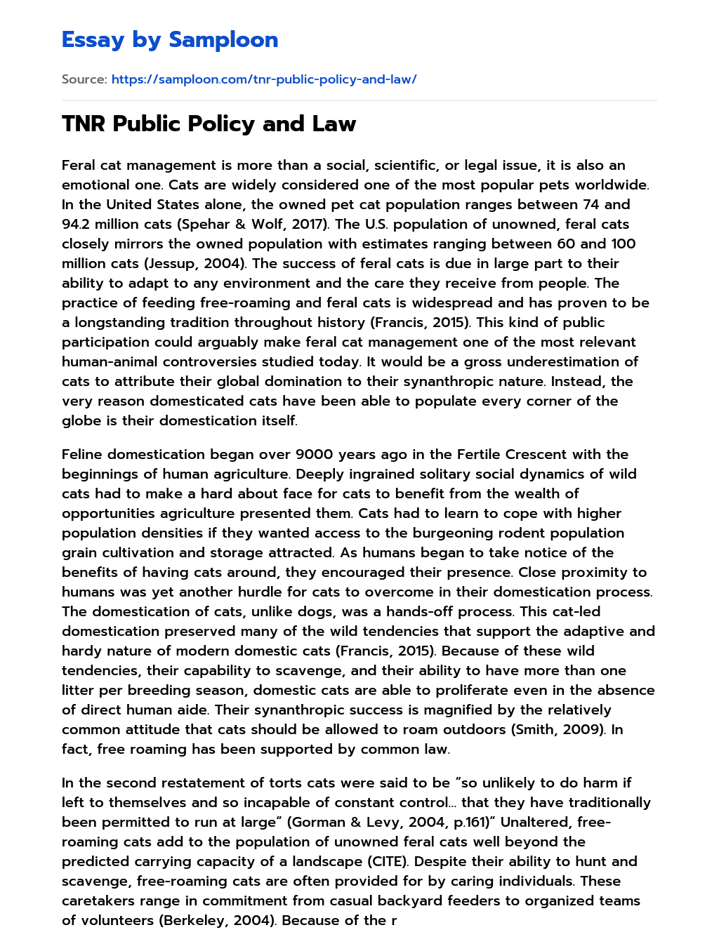TNR Public Policy and Law essay