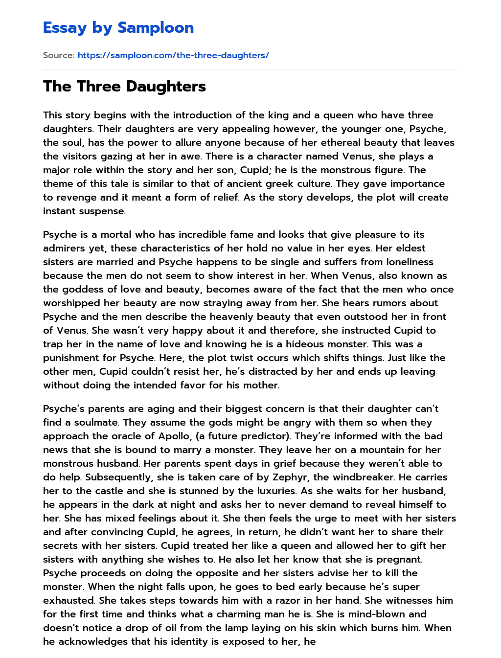 The Three Daughters essay
