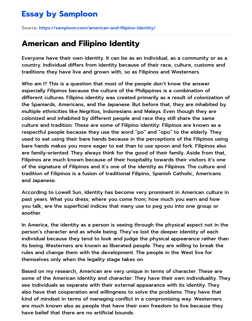 american nationality essay