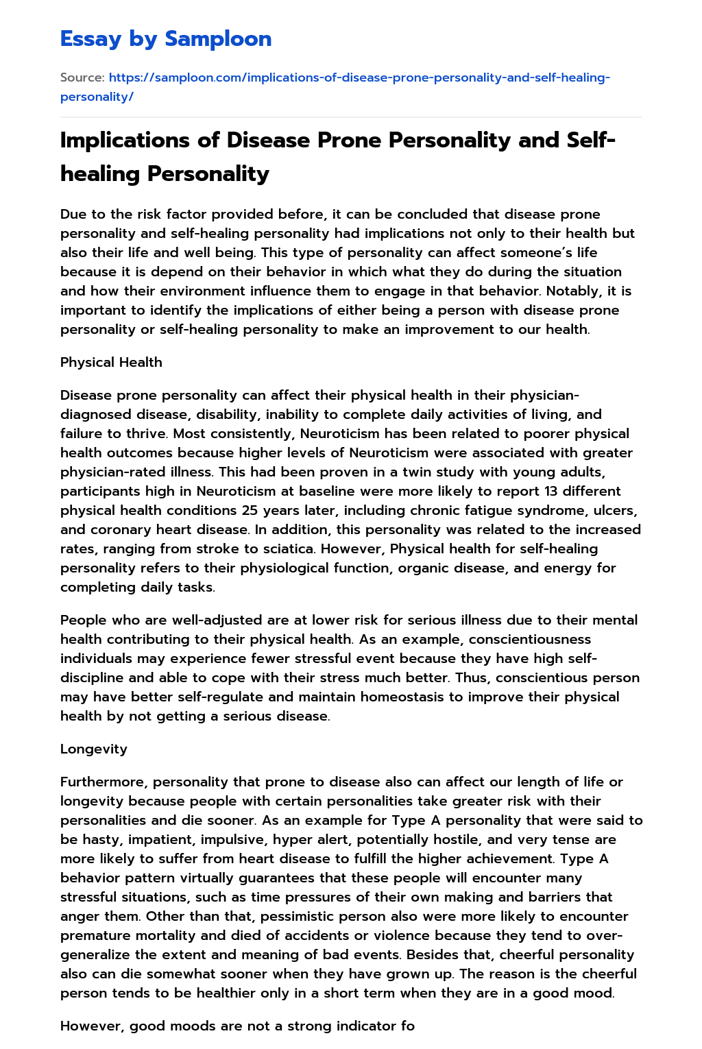 essay on great personality