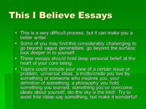 this i believe essays pdf