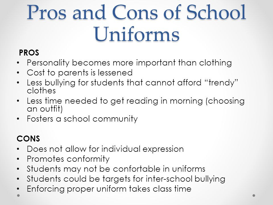 cons of school uniform essay