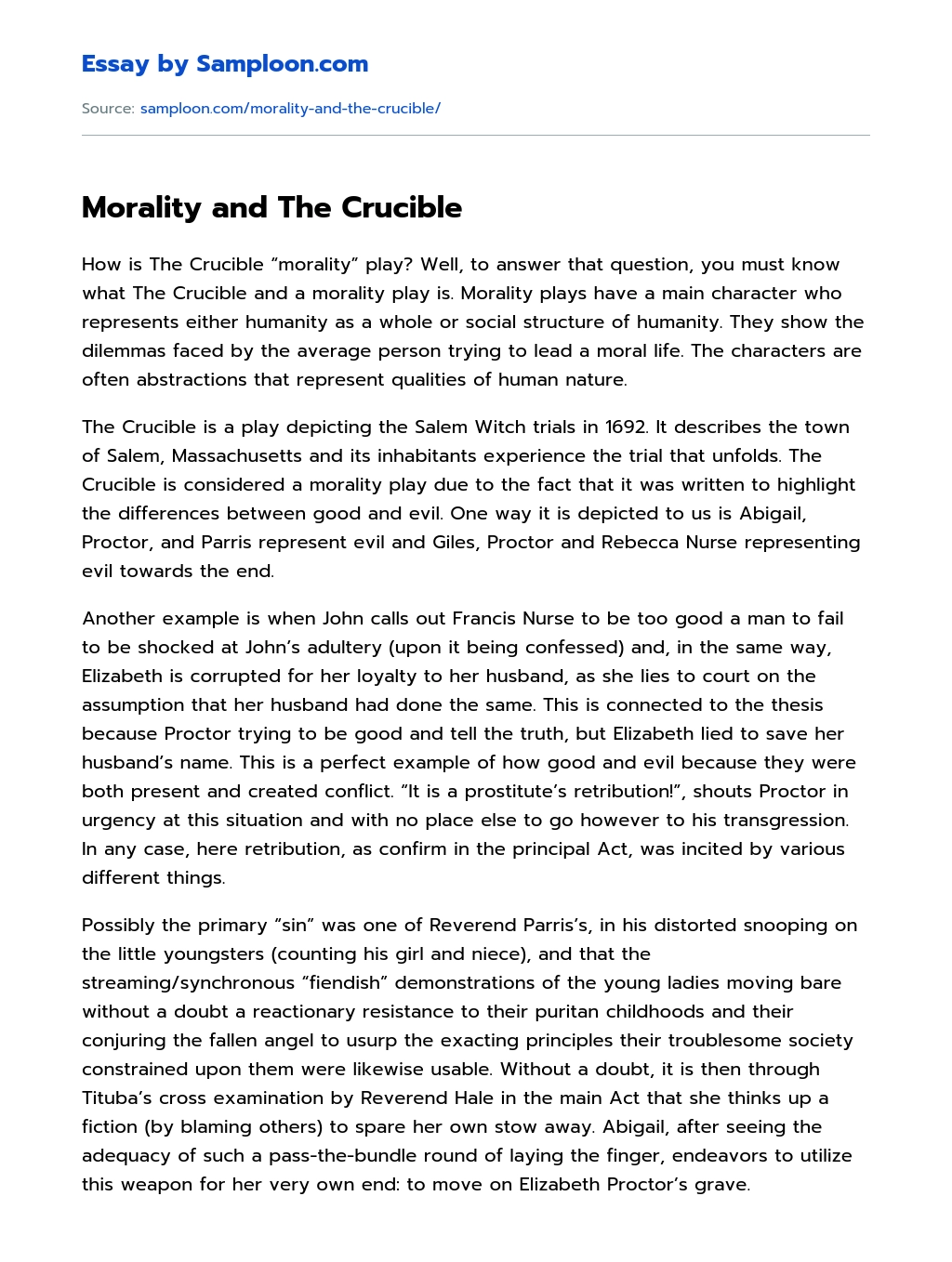 morality essay