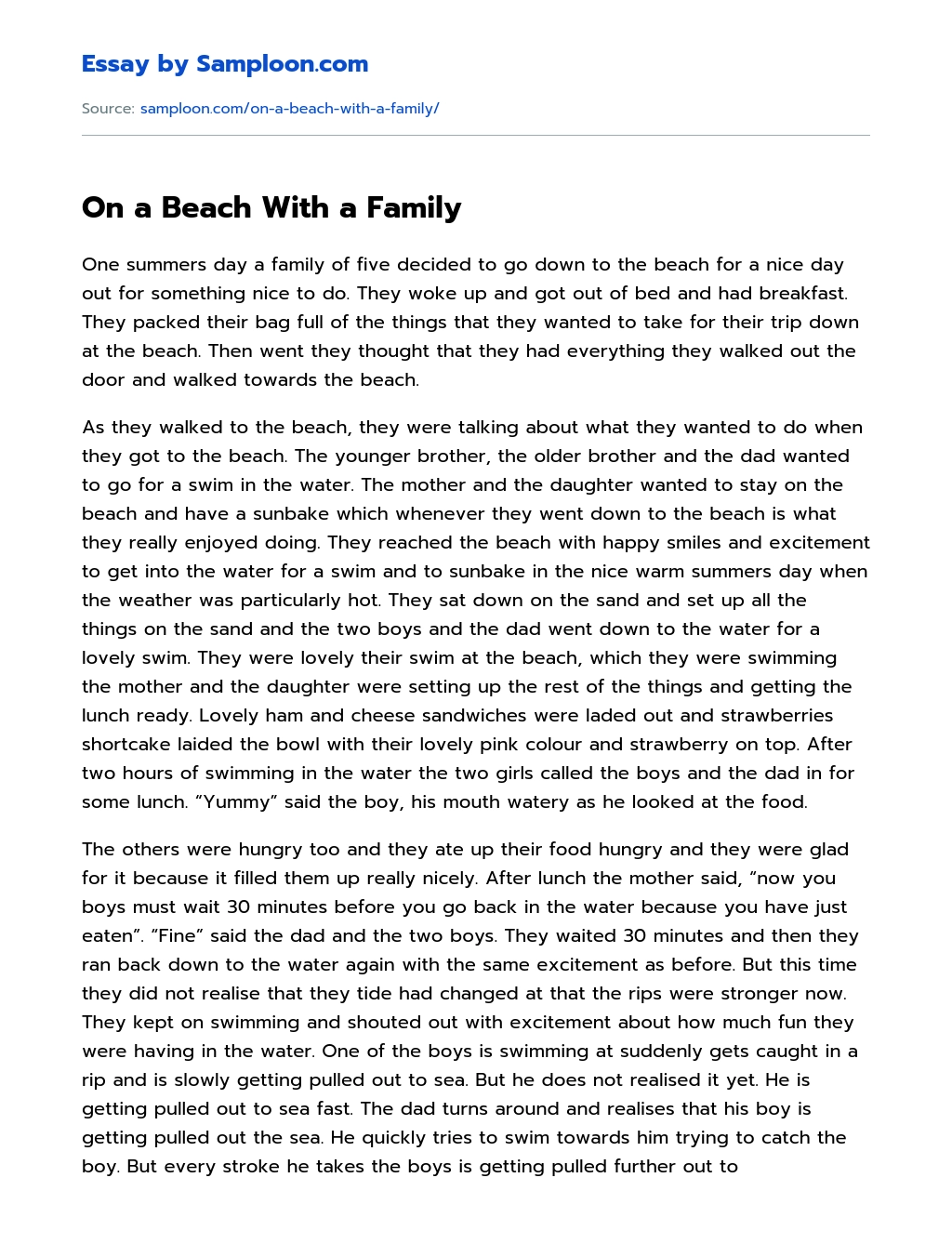 beach essay