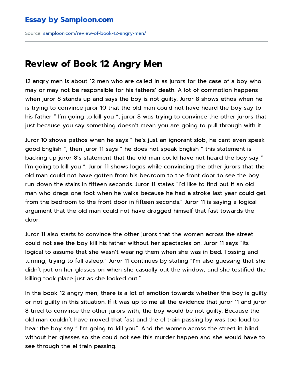 12 angry men essay