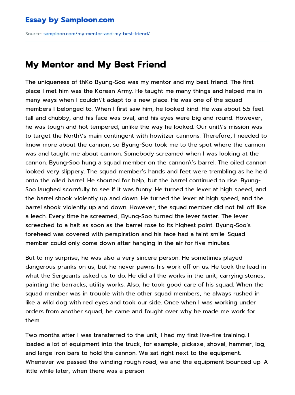essay to my best friend