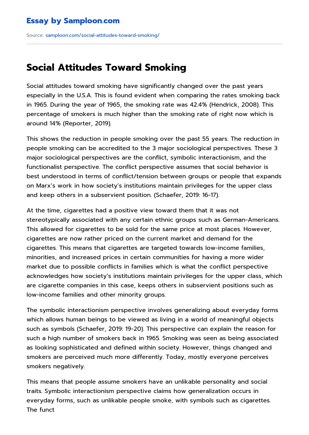Social Attitudes Toward Smoking essay