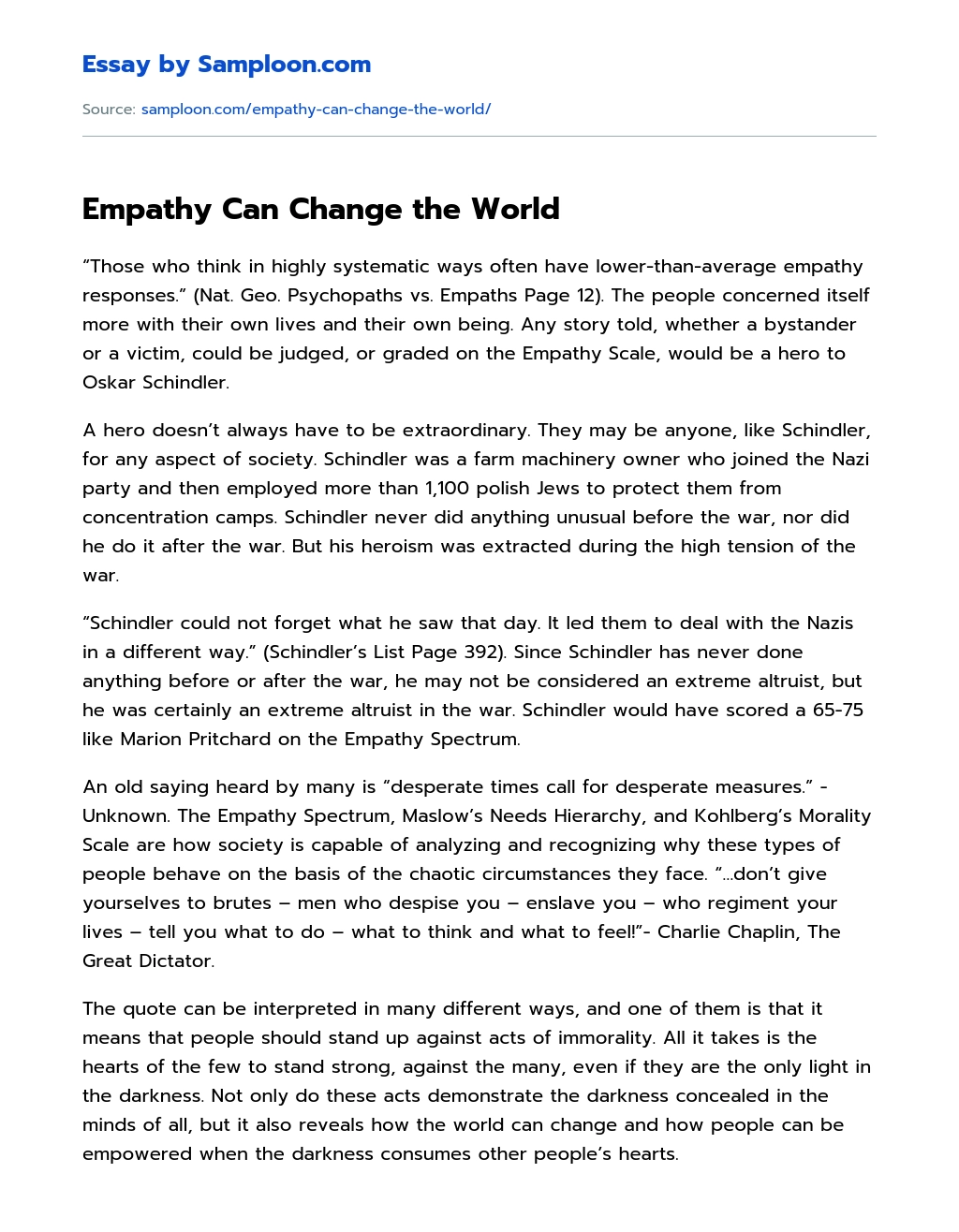 how can you change the world essay