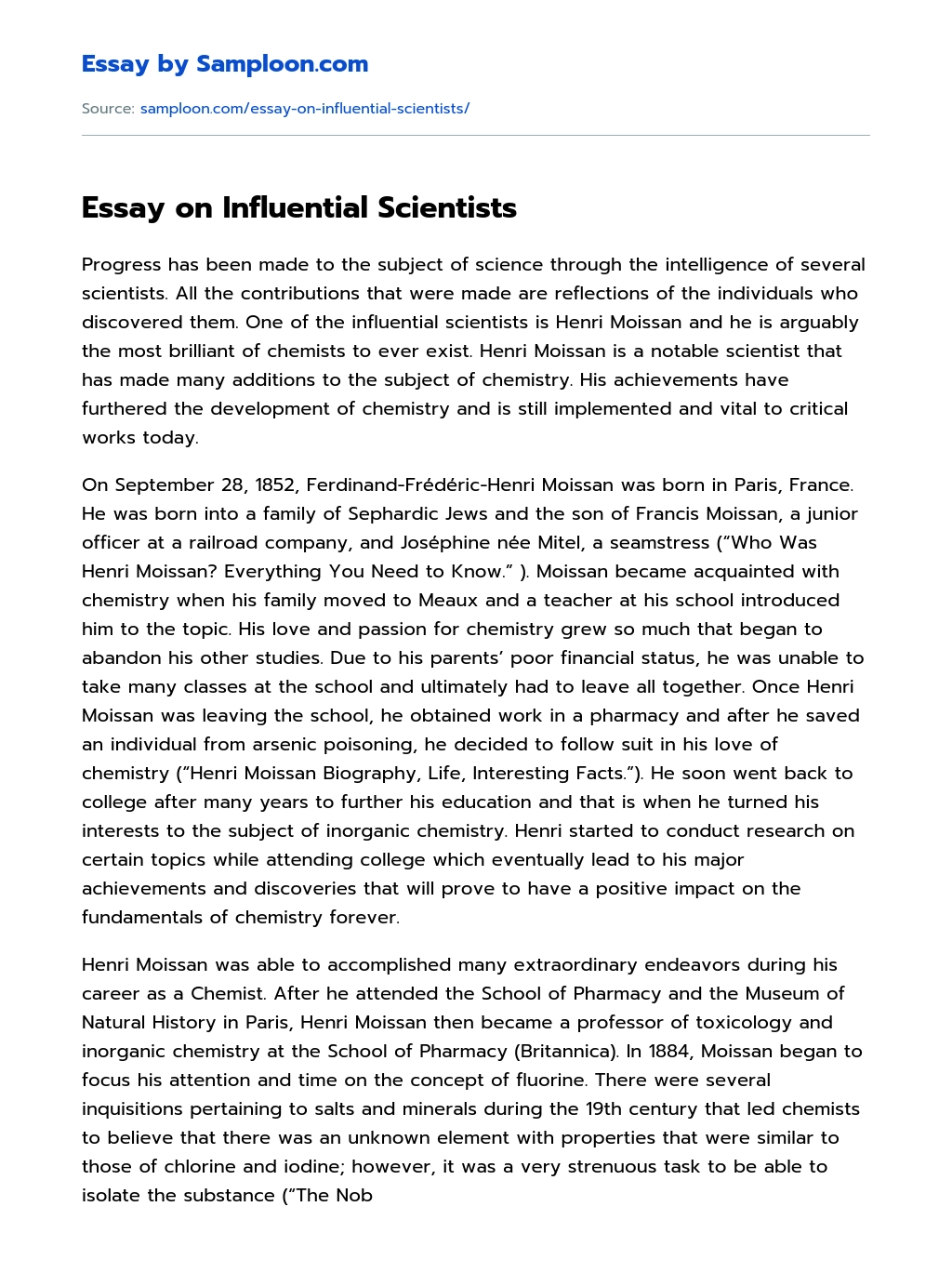 Essay on Influential Scientists essay