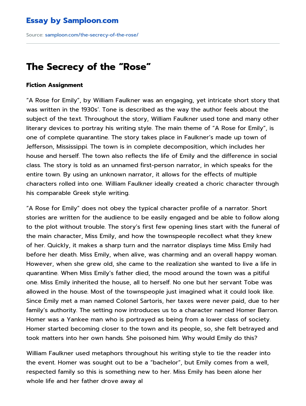 The Secrecy of the “Rose” essay