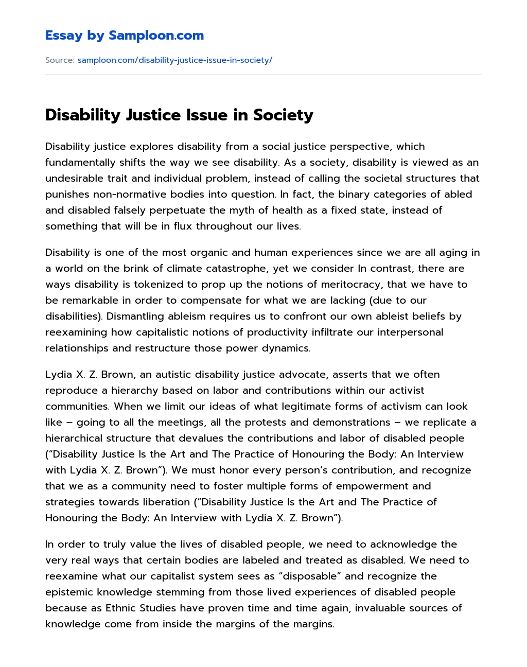 justice in society essay